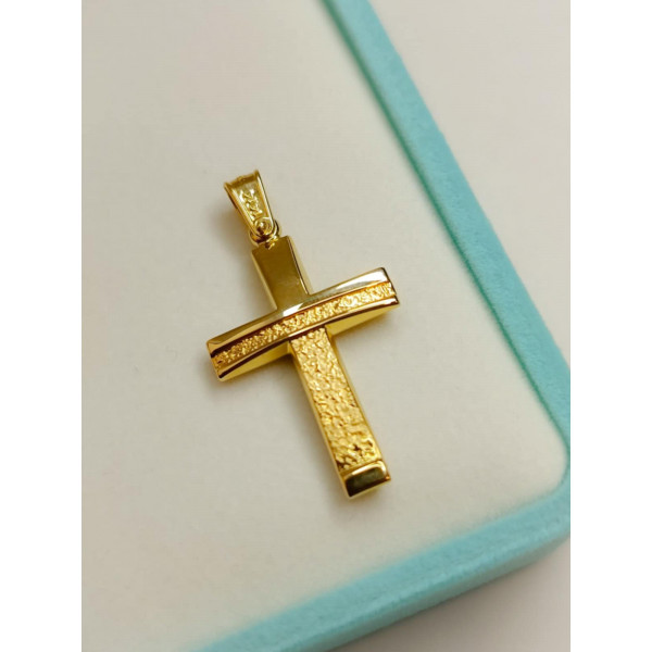 Σταυρός διπλής όψεως χρυσός 14Κ ΣΤΧ107