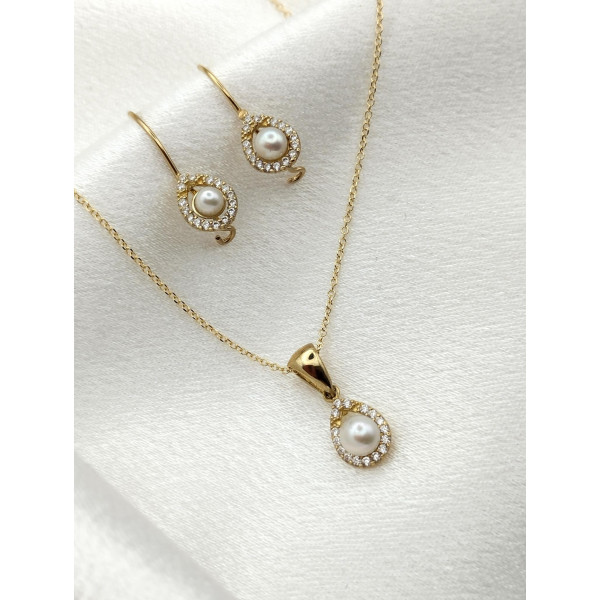 Σετ κολιέ-σκουλαρίκια χρυσό 9Κ ΣΧΚ16