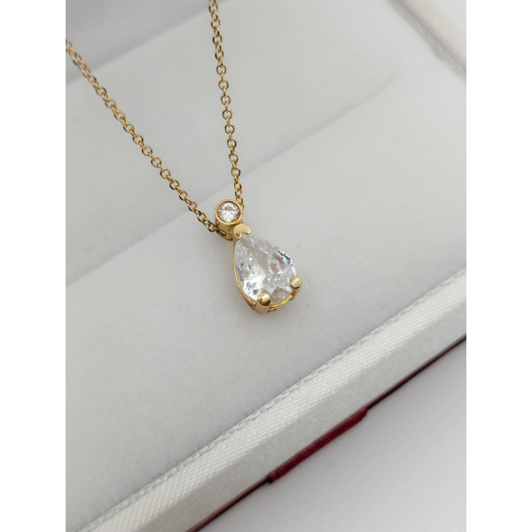 Κολιέ δάκρυ χρυσό 9Κ ΚΛΧ154